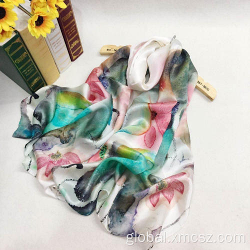 Custom Design Logo Scarf OEM design print poly satin silk scarves Manufactory